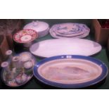 A quantity of miscellaneous china, to include: two fish dishes,