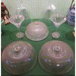 Miscellaneous glassware, to include: a pair of Polish glass domes,