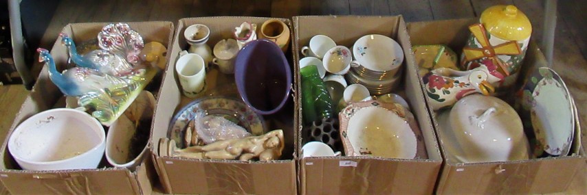 Four boxes of miscellaneous china.