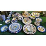 A large miscellaneous quantity of Quimper Ware, to include: plates, cups, saucers, bowls,