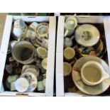 Two boxes of miscellaneous china, to include: Falcon Ware,