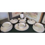 A Royal Doulton 'Bamboo' part-dinner service, comprising: dinner plates, side plates, dessert bowls,