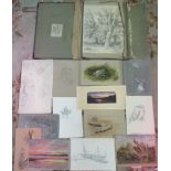 Waller Hugh Paton, a folder containing a quantity of watercolour, pencil,
