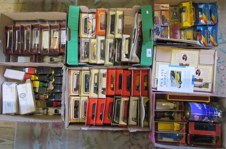 Six boxes containing a quantity of Yesteryear, Days Gone and various Matchbox toys.