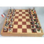 A Niena chess set, depicting Waterloo 1815 (the Scottish against the French),