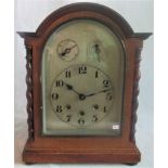 A 20th century German mahogany eight day mantle clock.