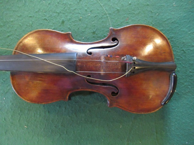 A cased violin, together with a Hill & Son bow. - Image 24 of 48