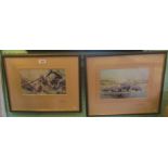 Two signed framed and glazed David Shepherd prints, leopard and hippos, various sizes.