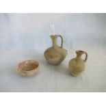 A late 4th century Roman pottery ewer with loop handle,