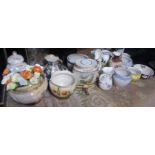 A large quantity of miscellaneous china, to include: jugs, bowls and jardinieres.