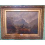 Richard Herd, a 19th century gilt framed oil on canvas, Castle Crag, Borrowdale, Cumberland,