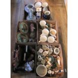 Five boxes containing a large quantity of miscellaneous table and cabinet china.