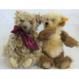 A golden mohair Steiff bear, together with one other.