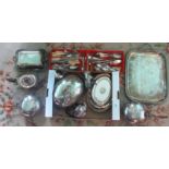 A large quantity of miscellaneous silver plate and flatware.