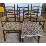 A set of five ercol dining chairs (one carver, 4 standard).