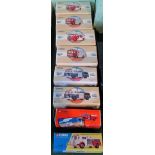 A collection of eight various Corgi fire engines (boxed).