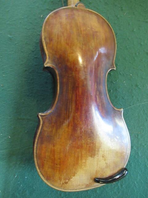 A cased violin, together with a Hill & Son bow. - Image 27 of 48