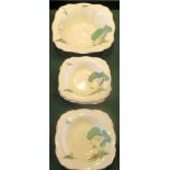 A Clarice Cliff Snow White Wilkinson's seven piece pottery fruit set.