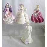 A collection of four Coalport figures, comprising: 'Colleen', 'Southern Belle',