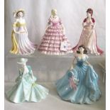 A collection of five Coalport figurines, comprising: 'Special Memories', 'Jessica', 'First Dance',