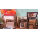 A large quantity of miscellaneous pictures to include: oils, watercolours and prints, various sizes.