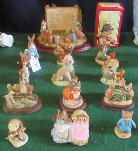 A collection of fourteen various figures, to include: Royal Doulton Bunnykins,