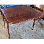 A 19th century mahogany and satinwood crossbanded single drawer Pembroke table.