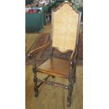 An oak Carolean-style carver chair.