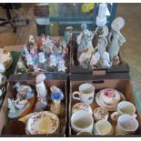 Four boxes containing a large quantity of various cabinet and table china.