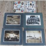 A collection of WWII mounted photographs of the boat and crew of HMS Cossack,