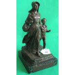 Bryant Baker, a 20th century bronze, the Pioneer Woman, bearing the plaque 'To John C Boyd,