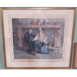Winifred Donne, a 20th century framed and glazed watercolour The Old Dutch Ship Maker, signed,