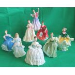 A collection of eight Royal Doulton figurines, comprising: Becky HN2740, June HN2991,