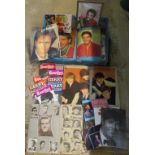 A box containing a quantity of music related ephemera, to include: The Beatles, Cliff Richard,