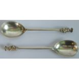 A pair of hallmarked St Luke apostle spoons.