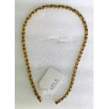 A 9 carat gold heavy bone link necklace, marked 375. Condition Report: Weight = 20.