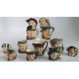 A collection of twelve miscellaneous Royal Doulton character jugs, to include: Mine Host,