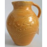 Susie Cooper, a circa 1930's studio, earthenware jug, with incised decoration and signed to base.