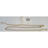 A 9 carat trace link chain. Condition Report: Weight = 7.
