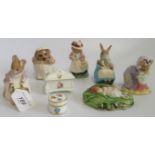 A collection of Royal Doulton Beatrix Potter figures, to include: Hunker Munker Sweeping,