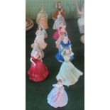 A collection of thirteen Coalport and Royal Worcester figurines, to include: Debutant,