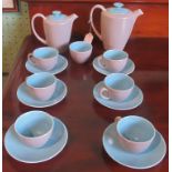 A mid-20th century Poole coffee service, comprising: coffee pot, hot water pot, sugar bowl,