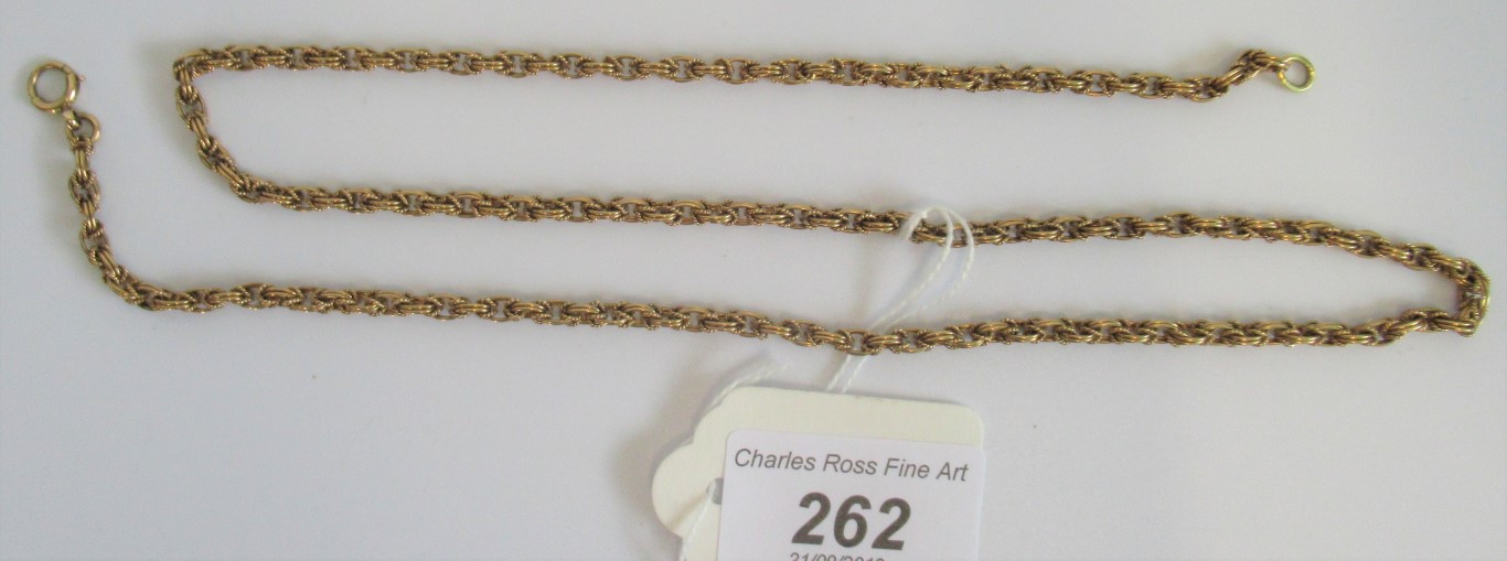 A 9 carat rope link chain.