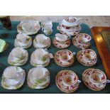 A Royal Albert Lady Hamilton tea set, comprising: teapot, cake plate, milk jug,