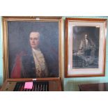 A 19th century gilt framed oil on board, portrait of an English gentleman,