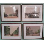 Edward King, a set of three framed and glazed coloured prints, together with one sepia print,
