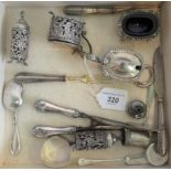 A box containing a quantity of miscellaneous hallmarked and silver plated items,