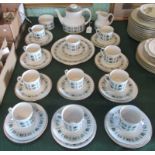 A Royal Doulton Tapestry tea service, comprising: teapot, milk jug, sugar bowl,