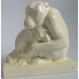 John Skeaping, a circa 1930's Wedgwood figure of a monkey with baby.
