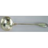A Victorian silver fiddle and thread soup ladle, London 1881.